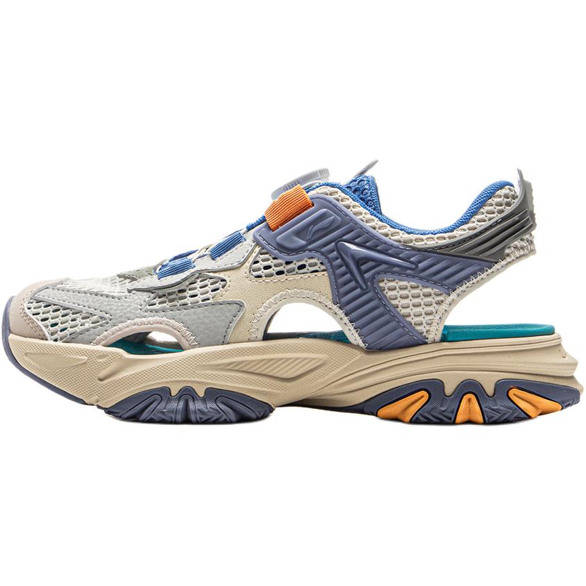 Li Ning Kids Sports Lifestyle Series Comfortable Versatile Non-Slip Low-Top Sandals Kids Sandals Silver-Birch-Gray YKUV006-5