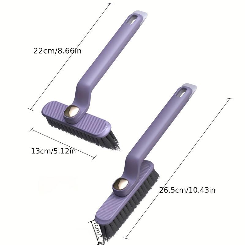 1Pc Multi angle rotating toilet brush set, independent plastic handle, V-shaped bristles, deep seam cleaning