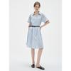 ELLE Women's French Stripe A-Line Shirt Dress