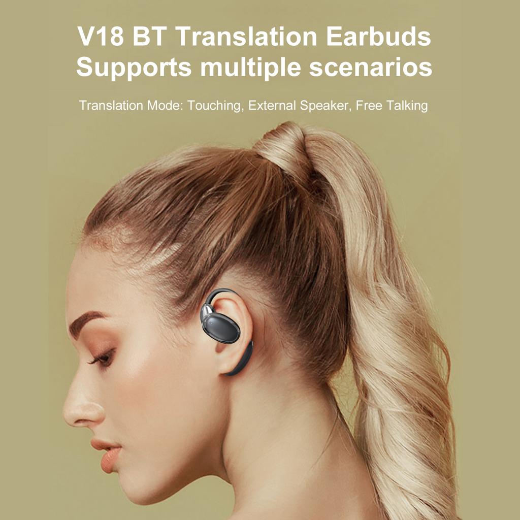 V18 Translator Earbuds Supports 100+ Languages RealTime OWS Language Translator Earphone BT5.4