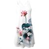 Vintage Boho Women Loose Summer Sleeveless 3d Floral Print Tank Mini Dress For Effortless Style