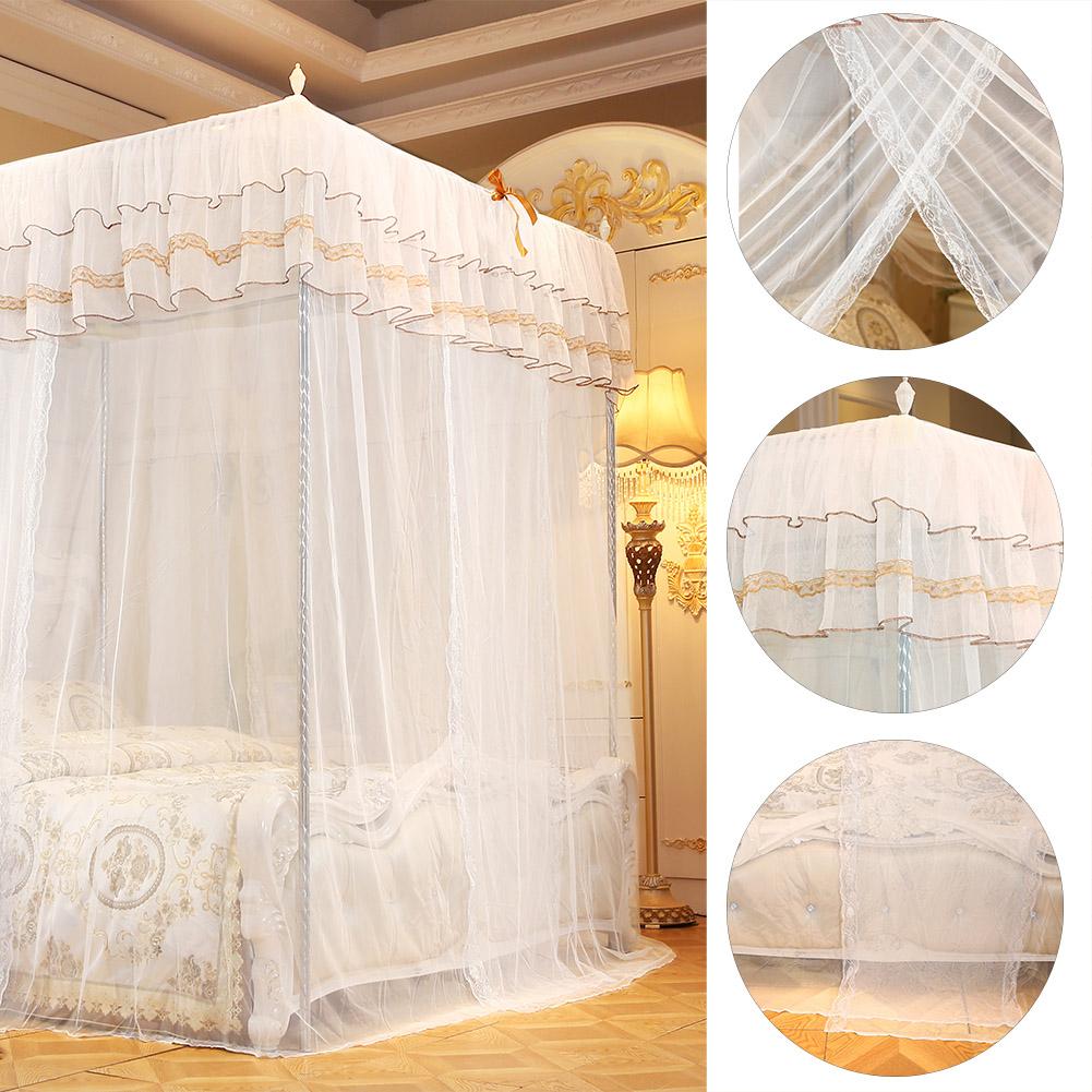 Luxury Princess Four Corner Post Bed Curtain Canopy Netting Mosquito Net Bedding