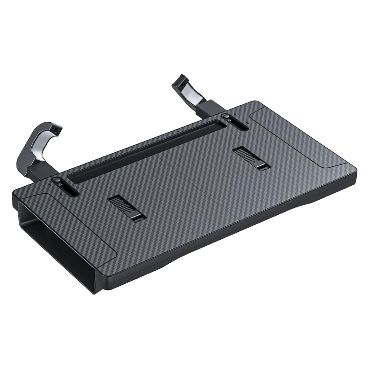 2-in-1 Opvouwbaar Stuurwiel Auto Bureauplateau Koolstofvezel Design Auto Stoel Kussentje Organizer voor Laptop, Eten, Schrijven Carbon fiber-1
