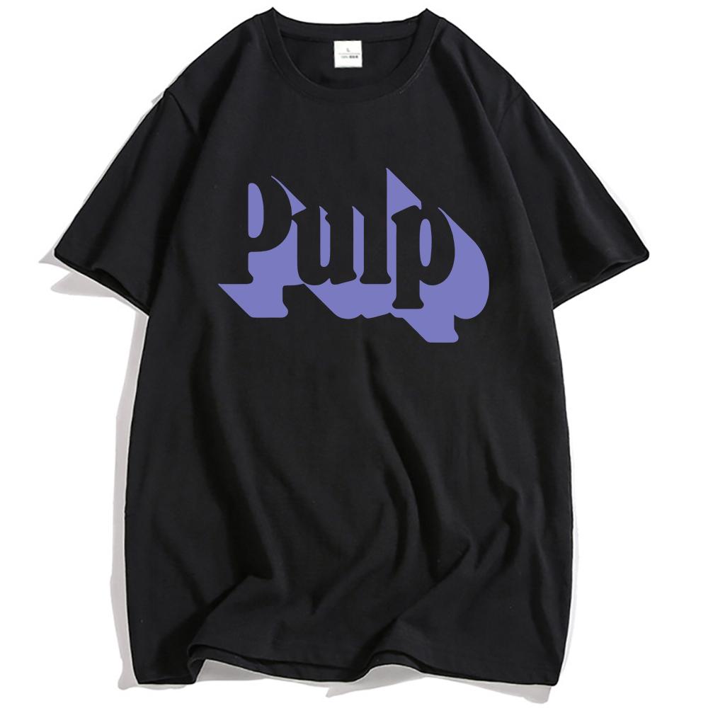 Shadow Logo Ecru T-Shirt Pulp Rock Band Druck T-Shirts Hip Hop Unisex Streetwear Sommer Baumwolle Weich Herren T-Shirt Grafik-Tees