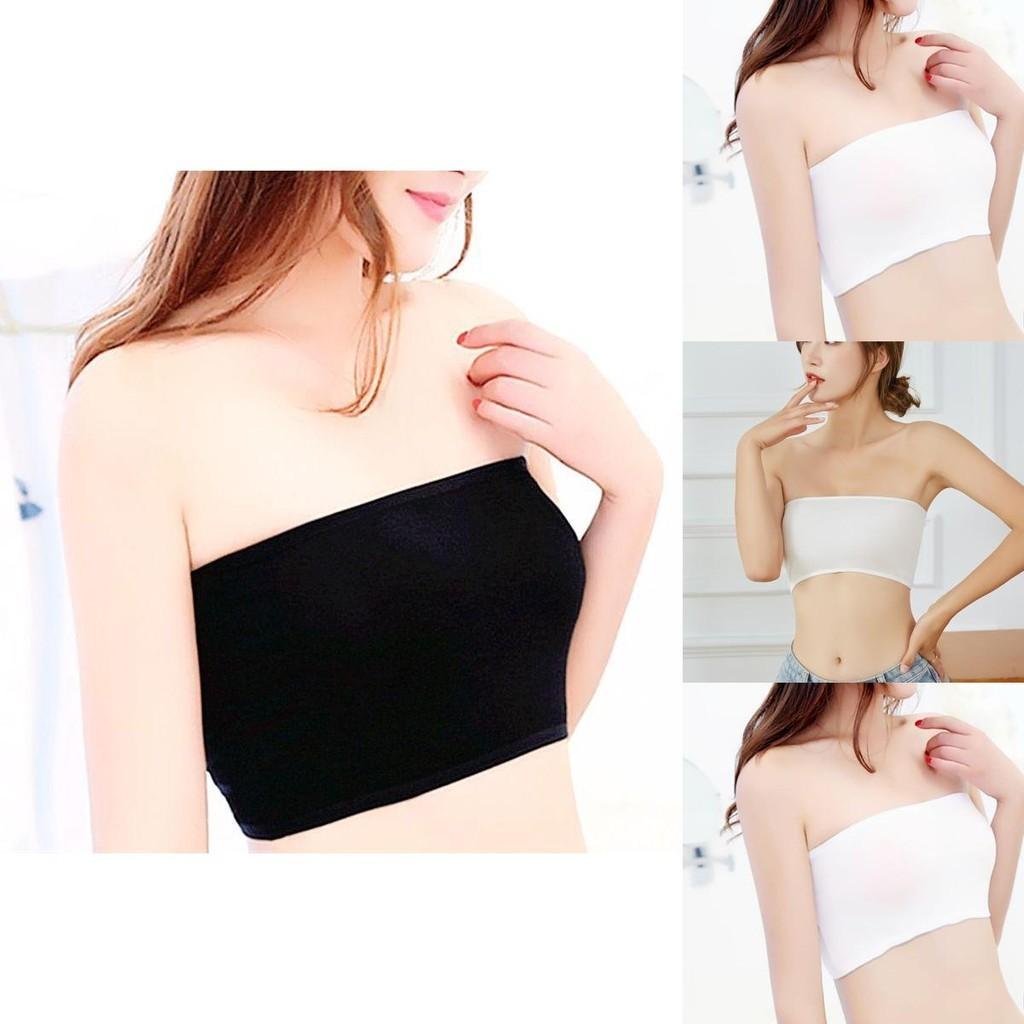 Reggiseno Sportivo Bandeau Senza Spalline Senza Cuciture Comfort Assoluto In Elegante Bianco e Nero