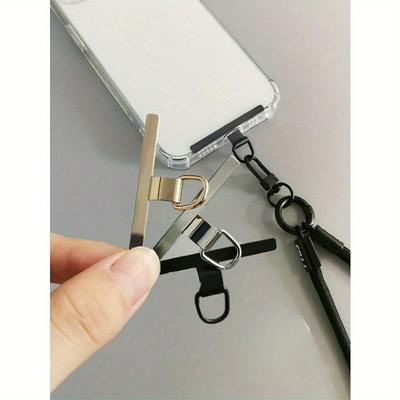 1pcs Universal Mobile Phone Lanyard Patch Metal Safety Ultra-Thin Strap Accessories Stainless Steel Clip Prevent Loss Phone Lanyard Patch Clip