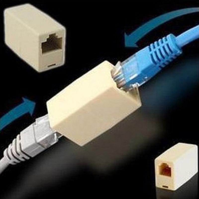 10Pcs Rj45 Female To Female Network Ethernet Lan Cable Joiner Connector