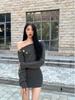 Slim-Fit One-Shoulder Knitted Dress: Sexy, Waist-Cinching, Long-Sleeved, Irregular Hem, Short Skirt for Women’s Autumn Style
