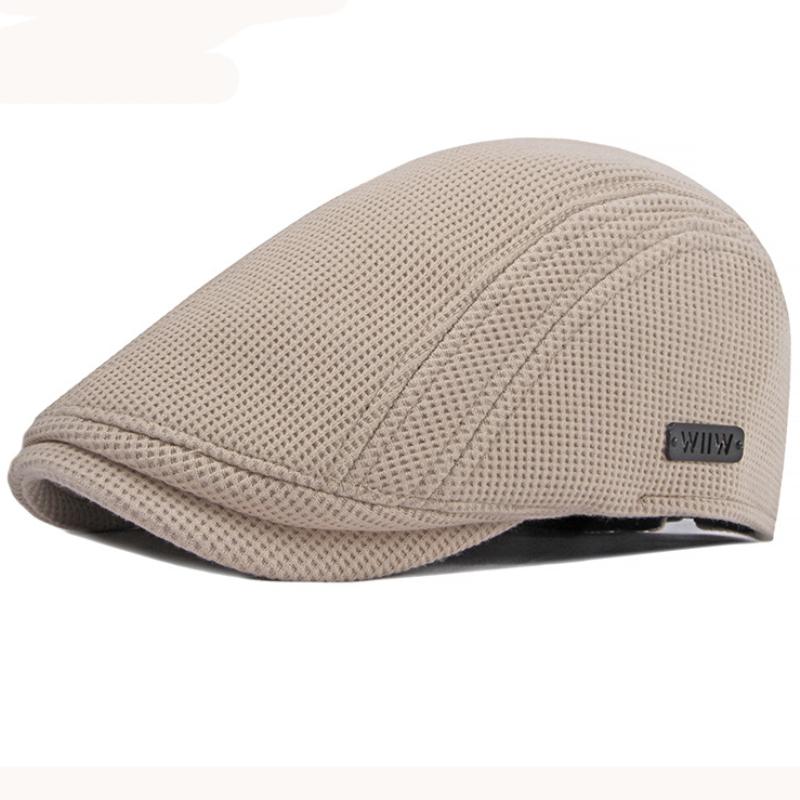HT1327 Black Beige Coffee Grey Cabbie Gastby Flat Cap Warm Knitted Autumn Winter Mens Hats British Western Style Beret Caps