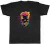 Neon Skull Mens TShirt Gothic Dapper Skeleton Face Tee Gift