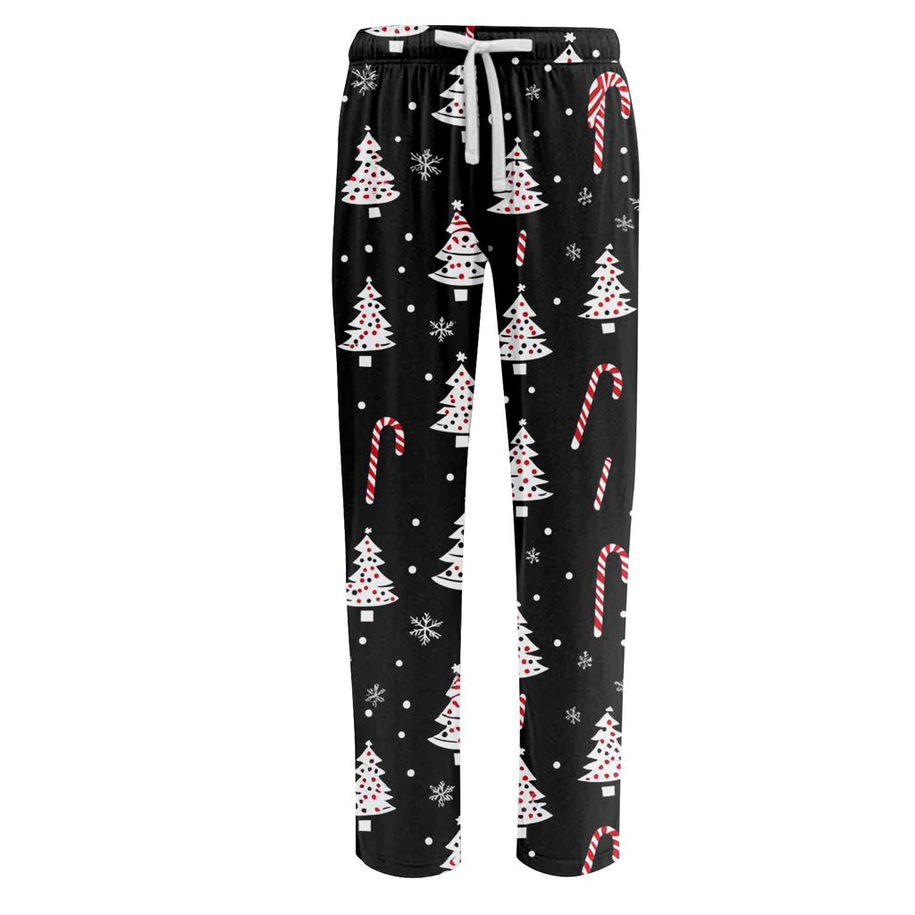 Anime Pajama Pants Sleepwear Casual Drawstring Elastic Waist Pants Comfy Straight Yoga Loose Trousers