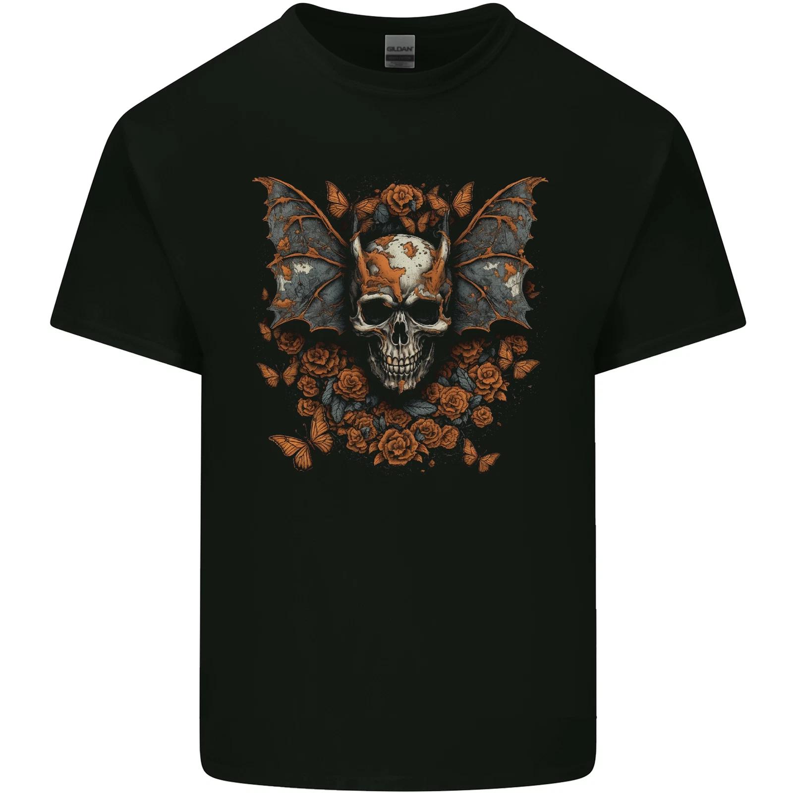 

Demonic Bat Skull Satan Grim Reaper Demon Kids T-Shirt Childrens S