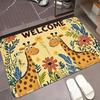 1pc Welcome Giraffe Flower Outdoor Matfor Bedroom Living Room Mat or Patio Entrance Patio Mat Playful Design Home Carpets