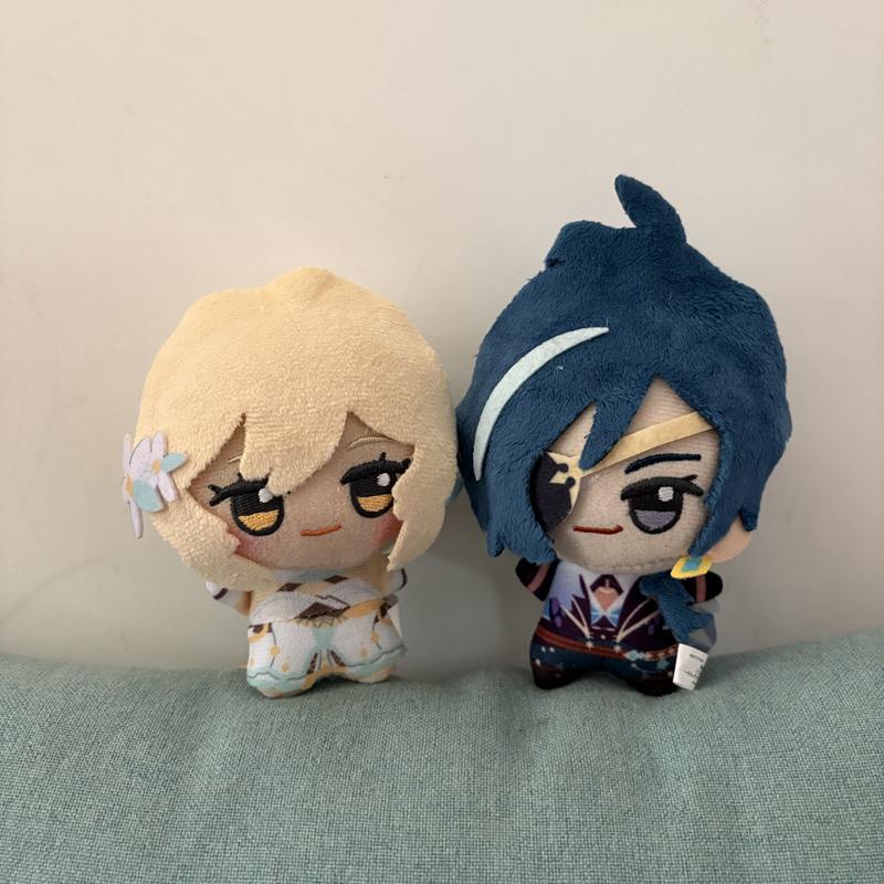 Multi-Style Anime Game Genshin Impact Character Diluc Morax Kaeya Lumine Plush Toy Keychain Backpacks Plushie Doll Pendant Decor