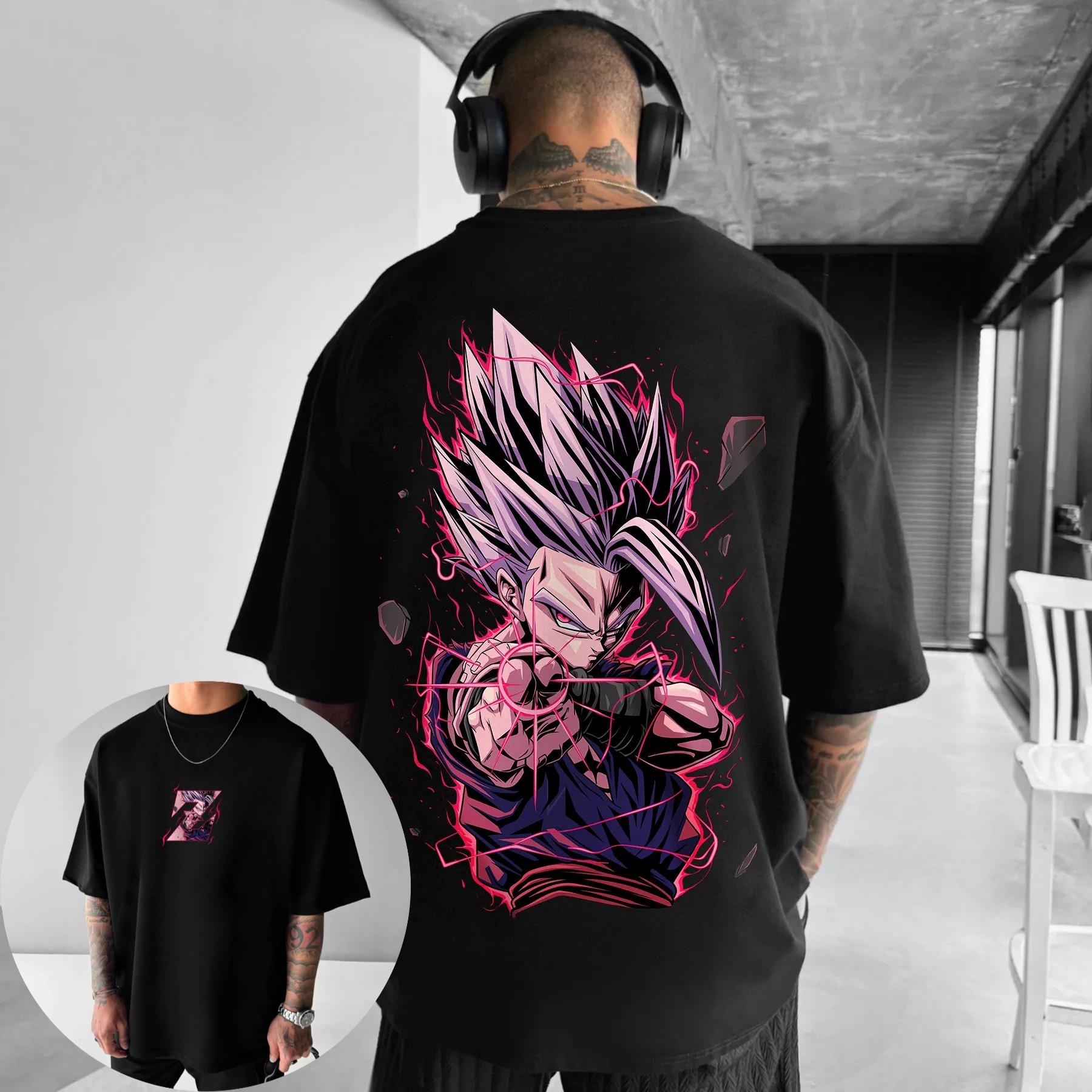 Новый тренд: Футболка с анимационным принтом Dragon Ball, летняя, мужская, модная, дышащая, спортивная S