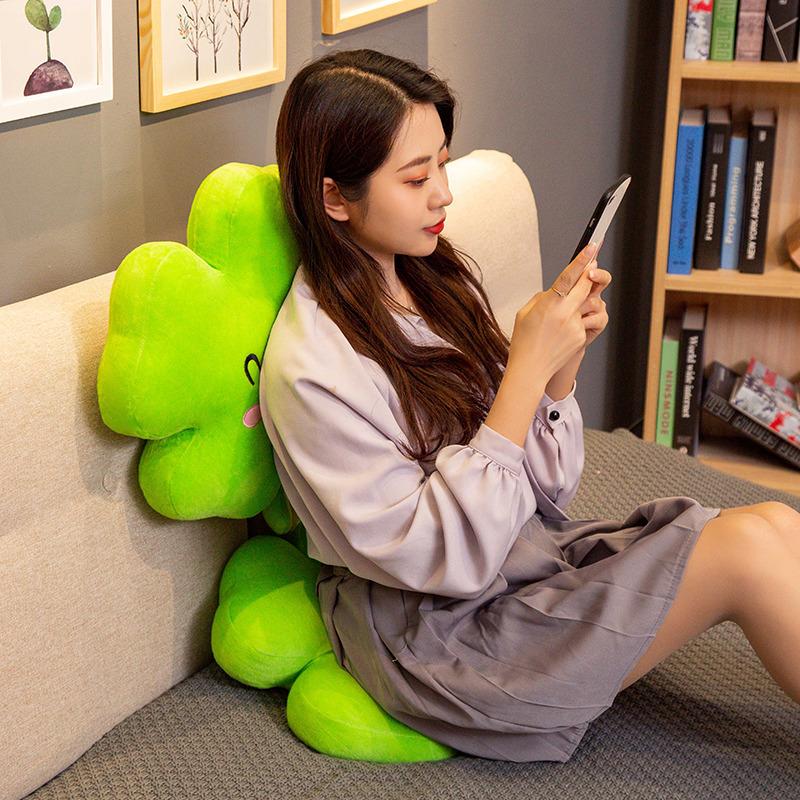 Creative Lucky Clover Four-Leaf Clover Throw Pillow Plush Toy Flower Doll Sofa Cushion For Girlfriend Birthday Gift