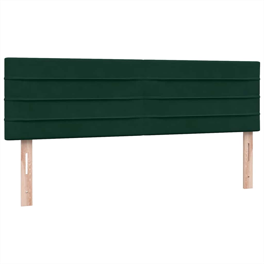 Box Spring Bed with Mattress Dark Green 160x220 cm Velvet