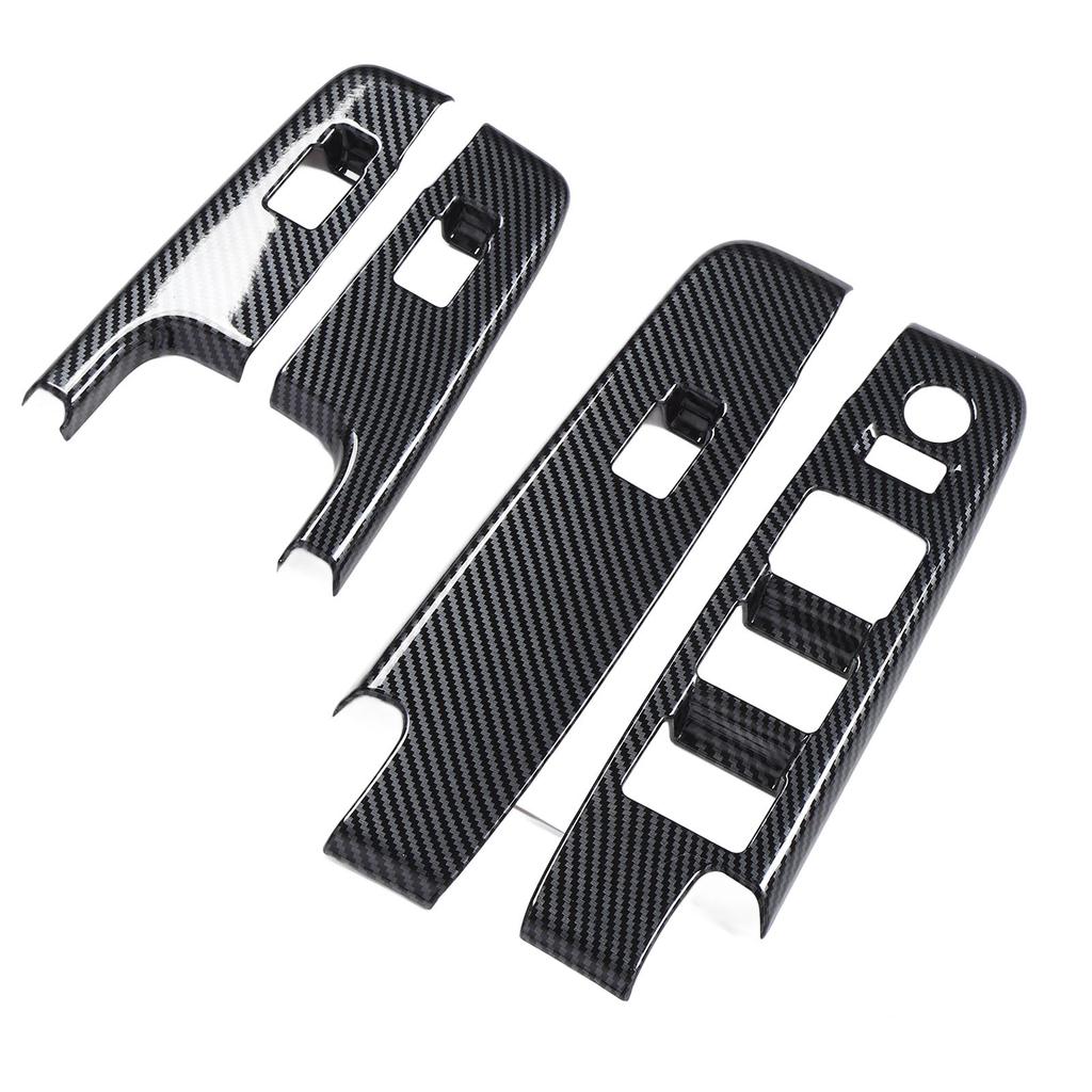 4 Pcs Car Window Control Switch Panel Cover Carbon Fiber Color Power Window Switch Panel Trim Replacement for D Max