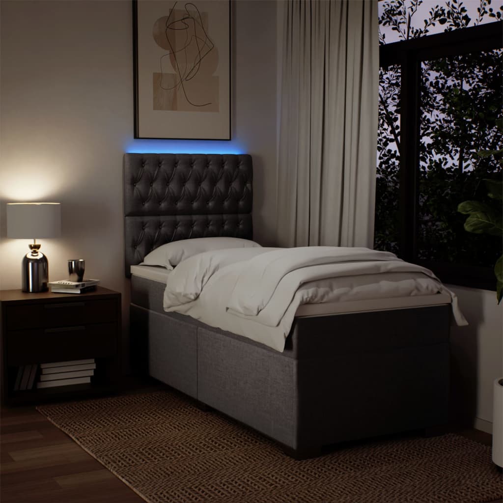 Box Spring Bed with Mattress Taupe 100 x 200 cm Fabric
