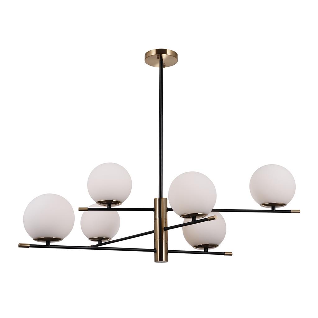 Lampa Wisząca Stelia 6 E14 Czarny Mat Alu Italux Pnd-43660-6