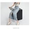 Women's High-Waist Blue Lyocell Denim Skirt, Summer 2026, Mid-Length A-Line with Front Slit