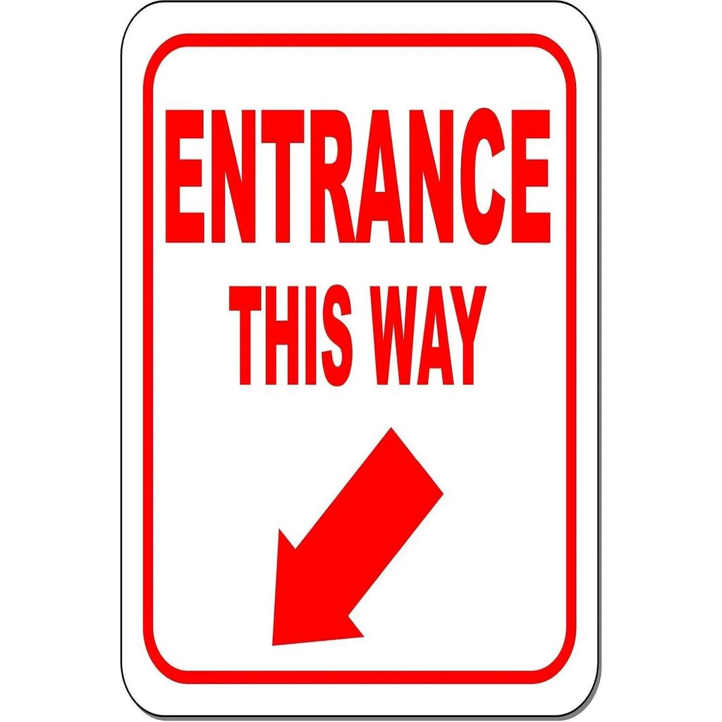 Vintage Ausgang Eingang Abbiegepfeil Metallblechschilder Poster Platte Wanddeko für Bars Garage Café Clubs Pubs Retro Poster Plakette