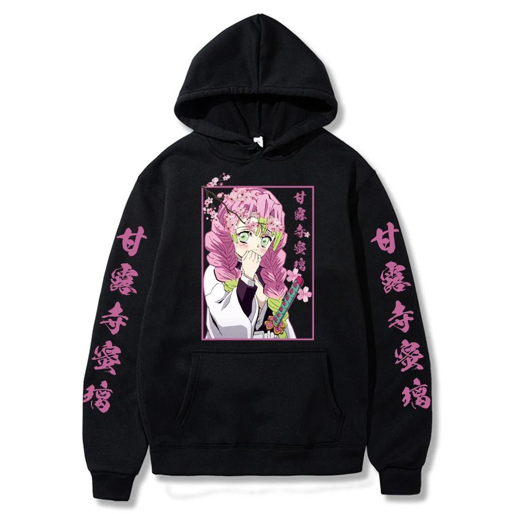 Demon Slayer Kanroji Mitsuri Japan Anime Bedruckte Damen Hoodies Übergröße Sweatshirts Locker Harajuku Damen Langarm Pullover