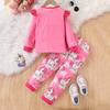 Girls' Long Sleeve Pegasus Cartoon Two-Piece Suit - Spring/Autumn Fashion