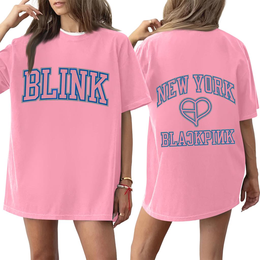 Damski T-shirt z krótkim rękawem i nadrukiem z okrągłym dekoltem