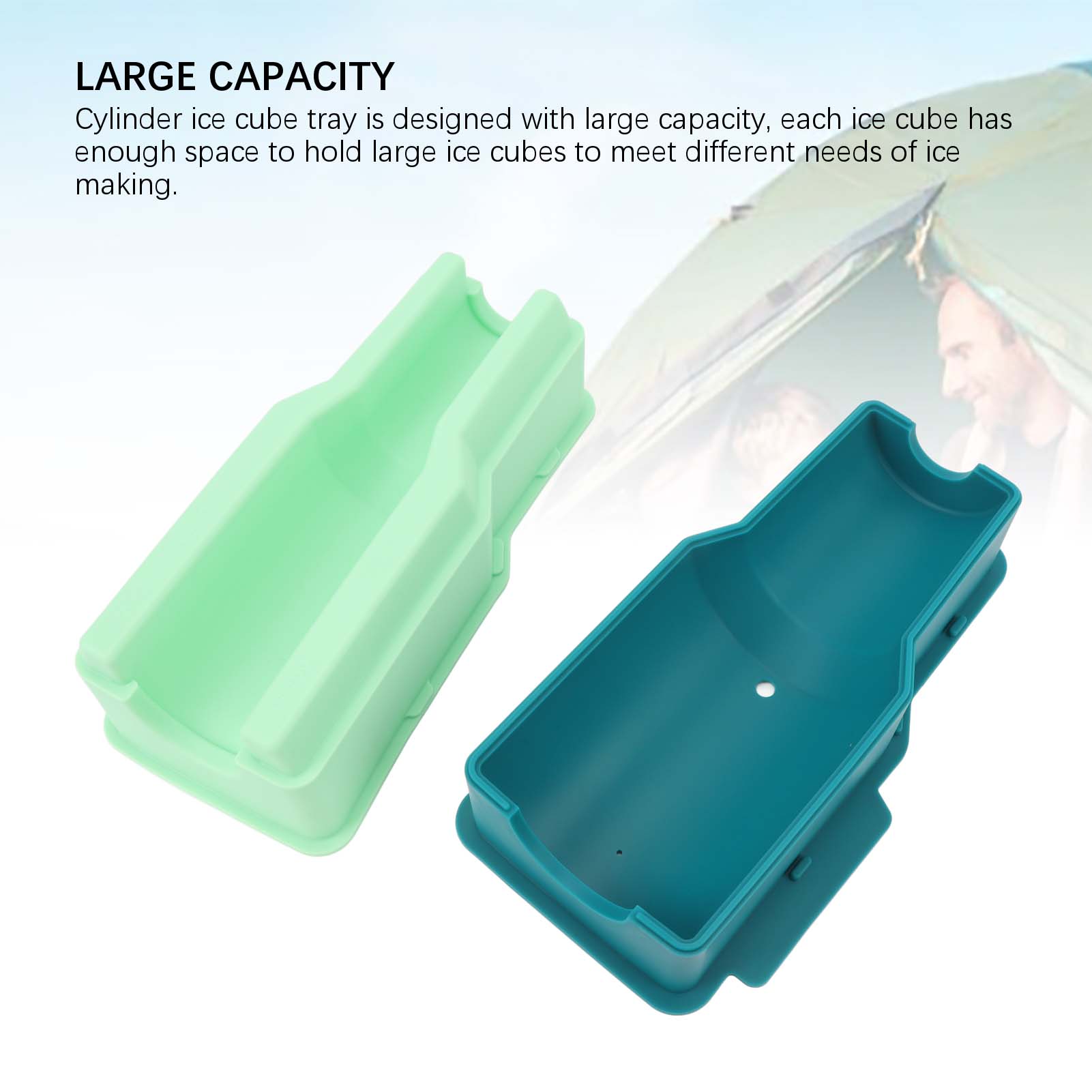 

2pcs Cylinder Ice Cube Tray Professional Easy Release Large Capacity Hollow Silicone Cylinder Ice