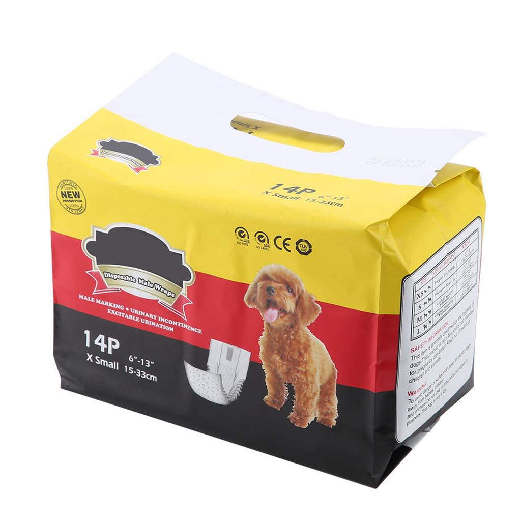 Male Dog Puppy Belly Wraps Diaper Nappy Sanitary Physiological Pants (XS)