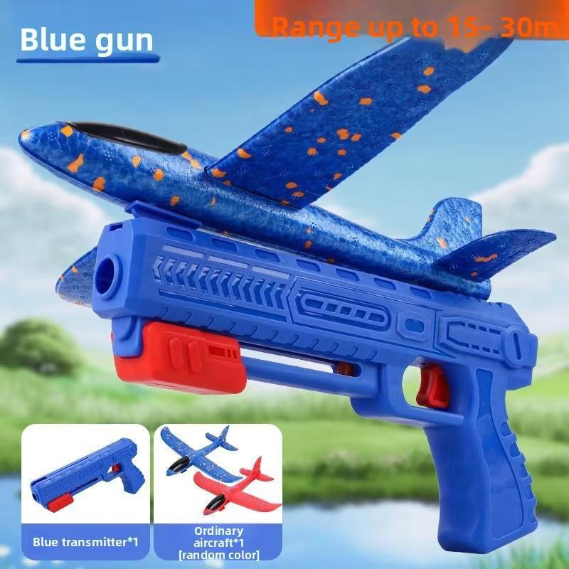 Internet celebrity explosion ejection foam plane handheld launch gunner throwing children flying outdoor sports toys