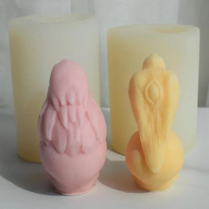 Halloween Schädel Handgemachte Kreative Form Krähe Adler Tritt auf Geisterkopf Schädel Aromatherapie Kerze Gelform Gips Tropfform