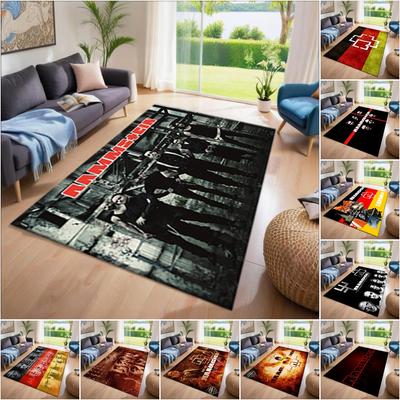 1 Stück Rammstein-Thema Rechteckiger Teppich mit Aufdruck, Fußmatte für Zuhause, Outdoor-Reiseschutzteppich A5