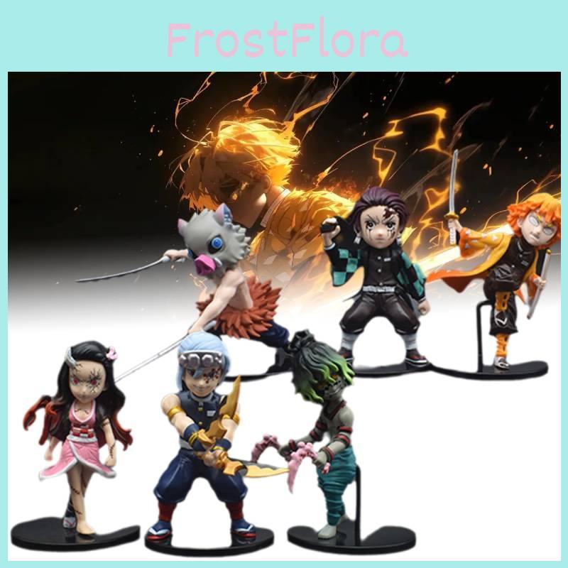 6 Charming Demon Slayer Miniature Dolls Fun Anime Keychain Capsule Toys Set