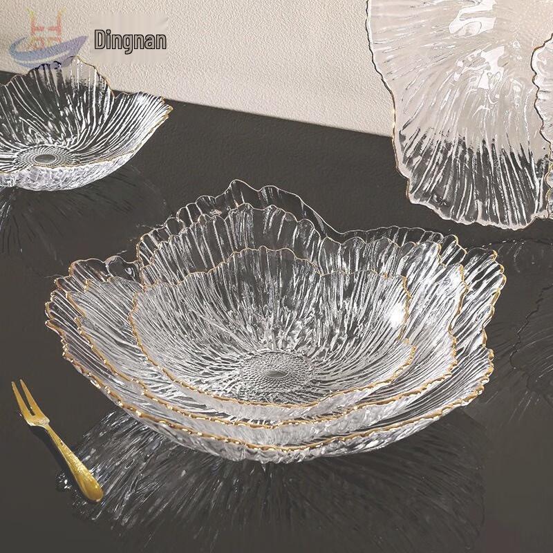 Light Luxury Petal Glass Fruit Plate