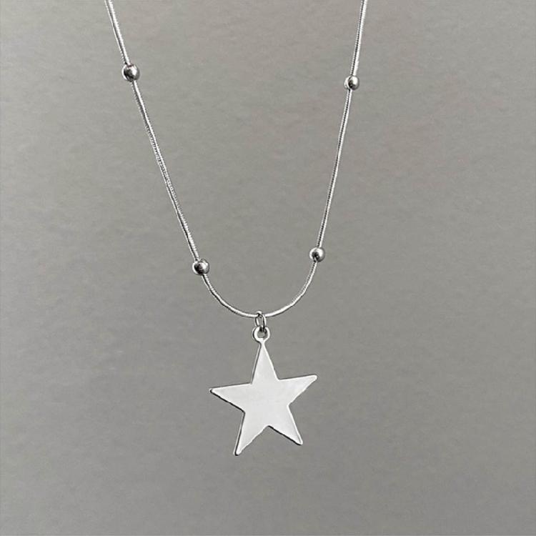 Star Pendant Necklace Star Neck Jewelry Alloy Texture Star Necklaces for Daily
