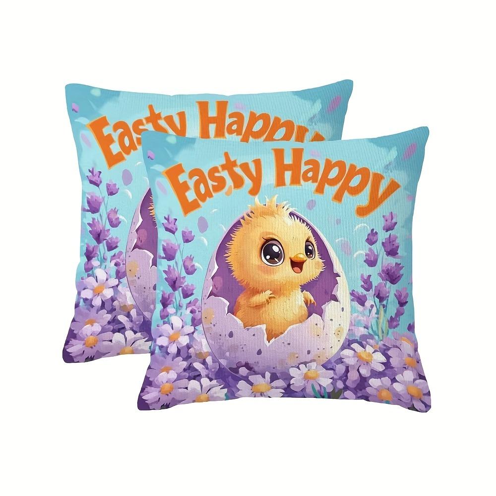 

2 Easter Plush Pillowcases with Cute Egg Hatching Design 40x40cm/16x16inch