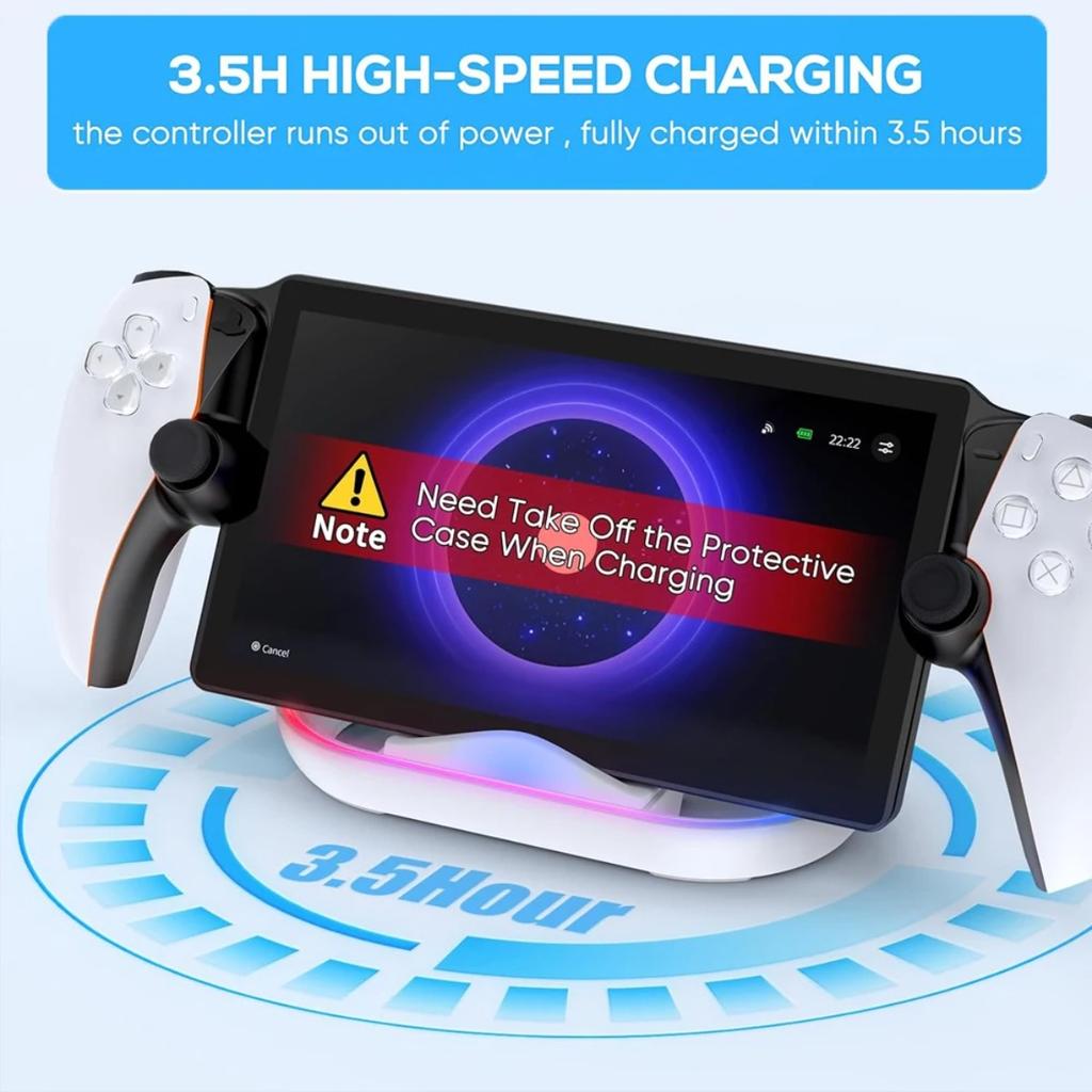 Charging Dock for Sony Play Station PS5 Playstation PS 5 Portal Game Console Stand Gaming Accessories RGB Charger Support Base