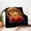 "Enchanted Moonlit Rose Butterfly Wall Art Print"Blanket Flannel Throw Blanket for Sofa, Bed, Travel, Camping, Office