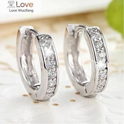 Brillante Zirkonia Creolen für Frauen Vertraglich Weibliche Winzige Runde Ohrringe Einfache Mode Dame Mädchen Schmuck Geschenk