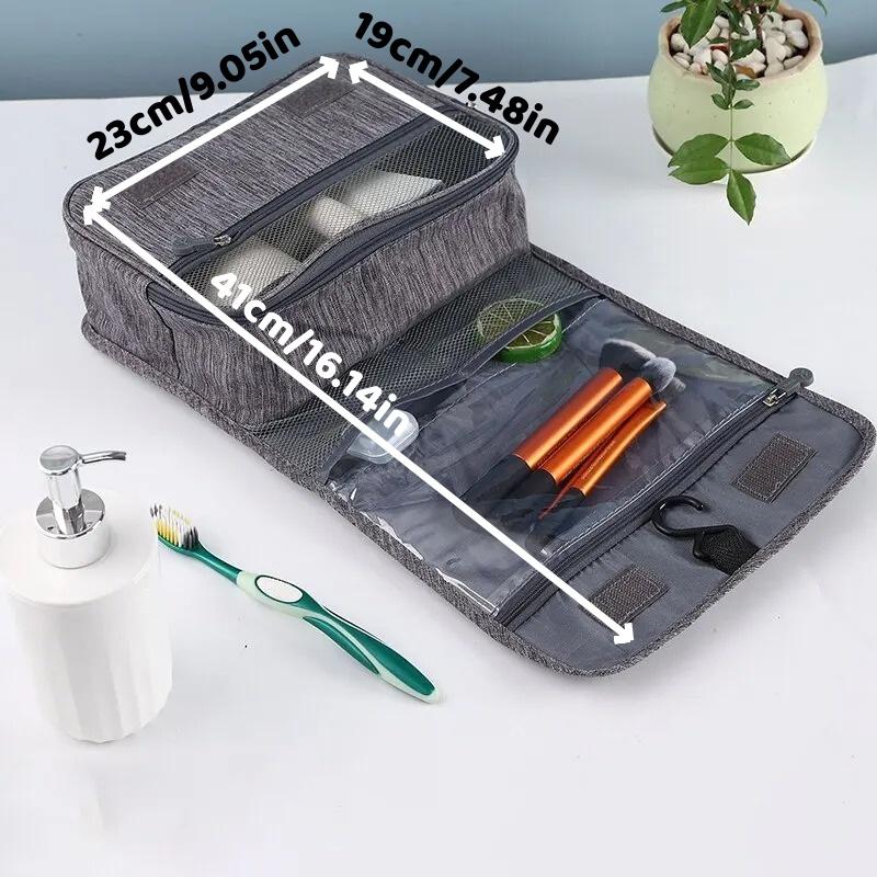 1pc Foldable Toiletry Bag Organizer Hanging Storage Bathroom Makeup Case Cosmetic Bag Travel For Travel Business