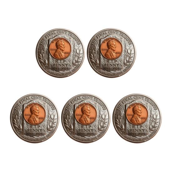 Final Cent Memorial Coin (1909-2025) Last Penny Tribute Token Historical Commemorative Coin Vintage-Style Penny Era Keepsake