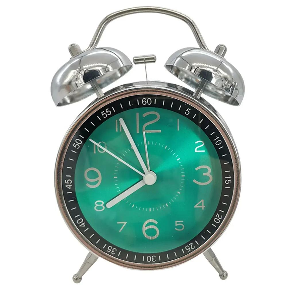 Clock Loud Alarm Clock Mechanical Double Bells Metal Alarm Clock Night Lights Decor With Dual Bell Night Light Bedside Bedroom