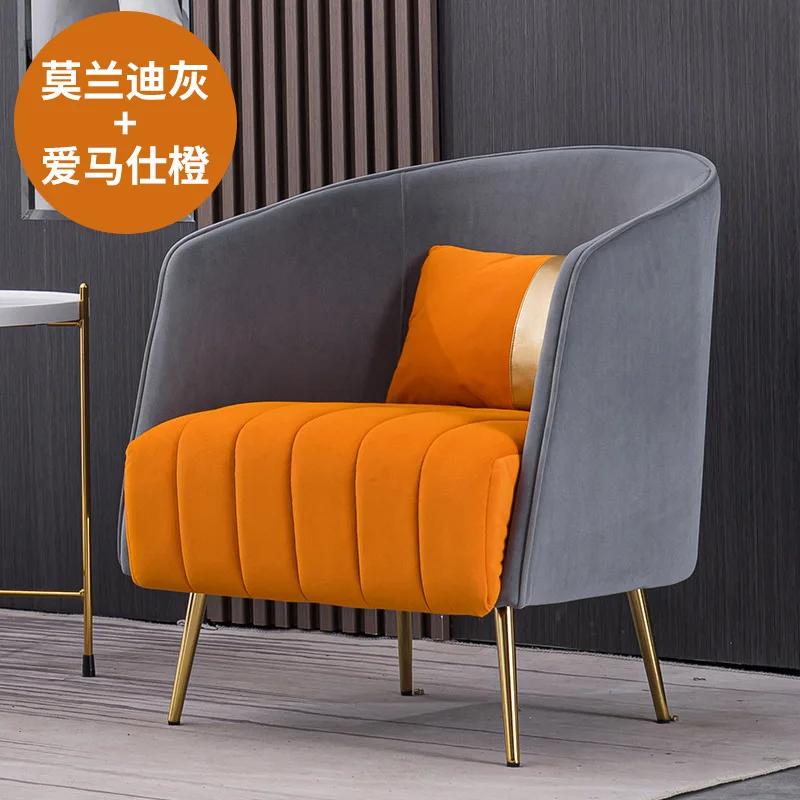 Luxury Single sofa Nordic Design living room furniture balcony velvet armchair beauty salon waiting chair lobby soft chairs