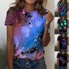 Kadın Yuvarlak Yaka Üstler Kısa Kollu Tişört Baskılı Tişört Tunik Gömlek Vintage Üstler