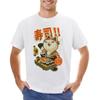 Sushi Chef Cat - Funny Restaurant Kitty - Japanese Food T-Shirt Shirts Graphic Tees Vintage T Shirt Plain T Shirts Men