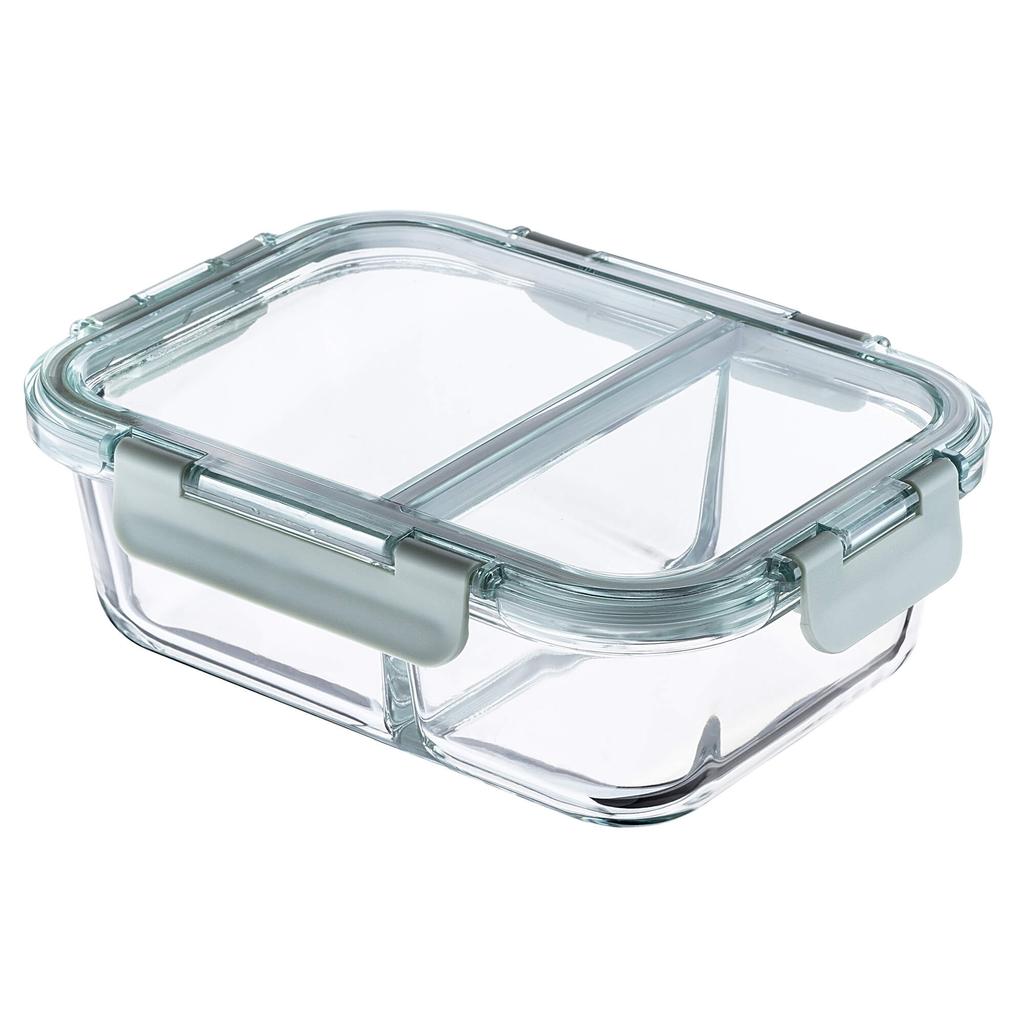 KADAX glass food container with 2 compartments and lid, 1 litre, 4 pieces