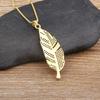 Nidin 6 Styles Irregular Patterns Elegant Feather Pendant Gold Plated Chain Necklaces For Women Accessories Bohemia Jewelry Gift