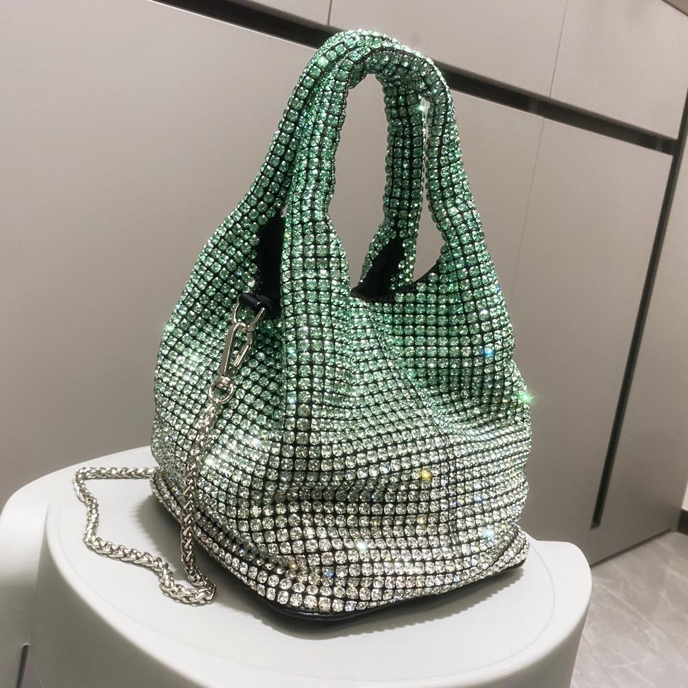 Rhinestones Evening Clutch Bag Purses and Handbag Luxury Designer Hobo Shoulder Bag Shiny Crystal Clutch Purse Bucket Bag
